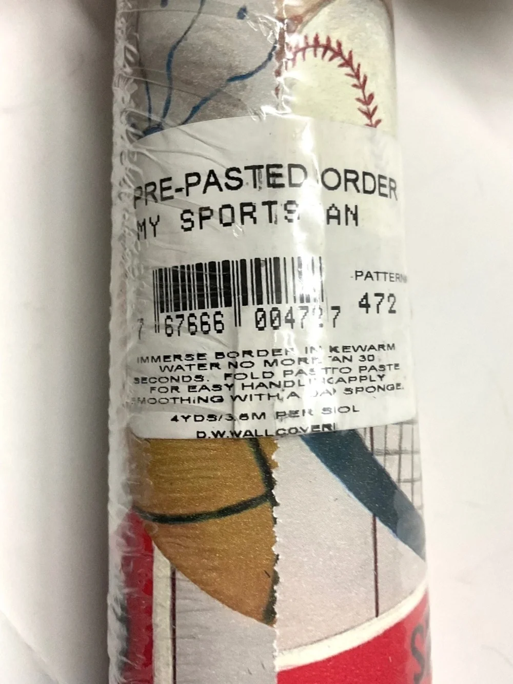 3 rolls. MY SPORTS FAN”.  wallpaper border, 7” X 5yards (15 feet)